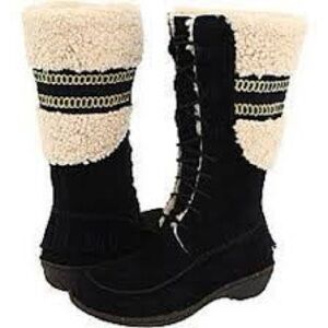 UGG Black and Cream Winter Boots